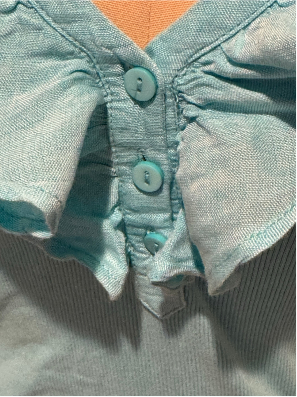 Women's Boston Proper Turquoise Ruffle V-Neck Ribbed Tee Size S - Picture 2 of 8